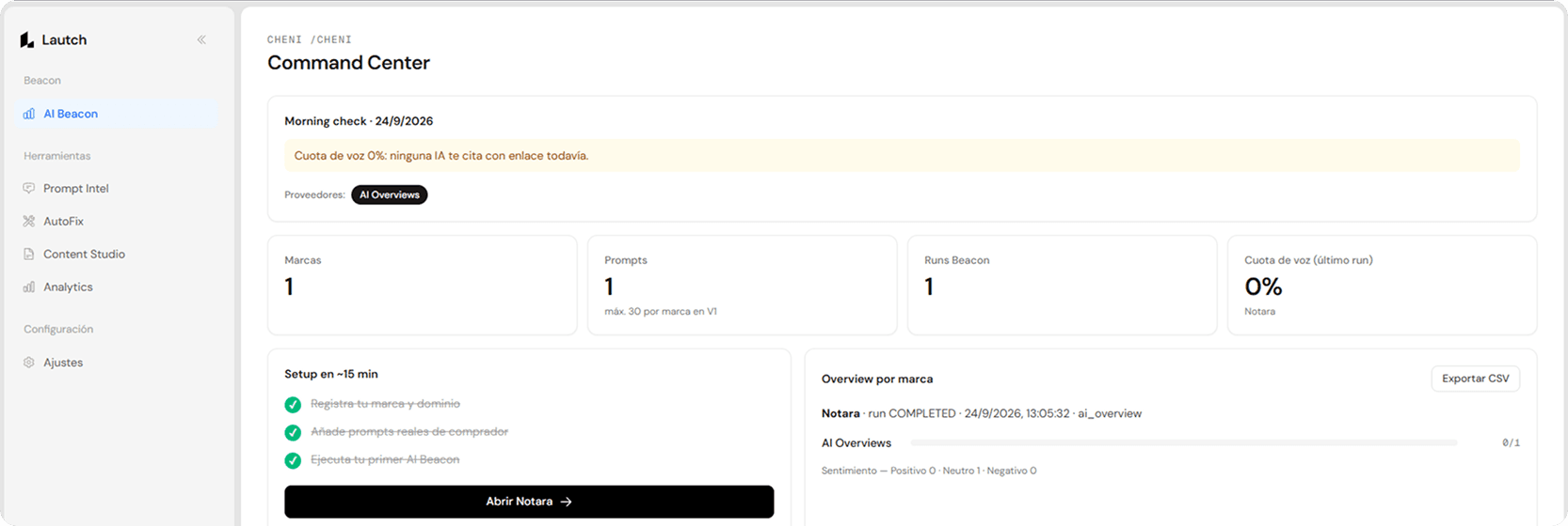 Lautch dashboard preview